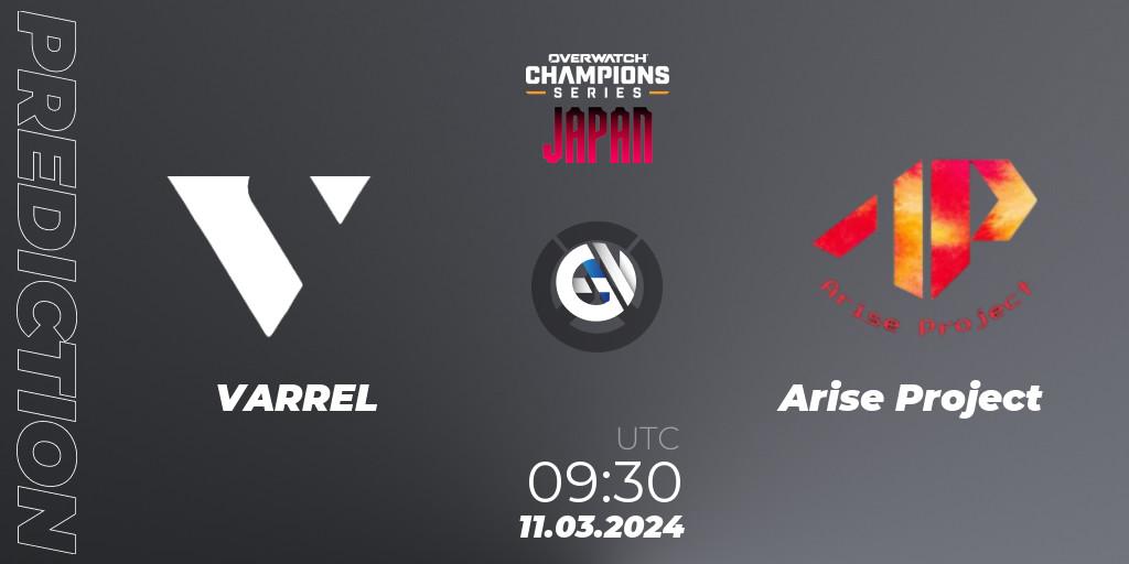 Pronóstico VARREL - Arise Project. 11.03.2024 at 10:30, Overwatch, Overwatch Champions Series 2024 - Stage 1 Japan
