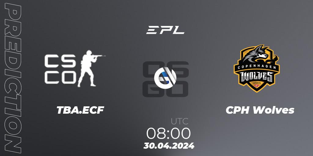Pronóstico TBA.ECF - CPH Wolves. 30.04.2024 at 08:00, Counter-Strike (CS2), European Pro League Season 17: Division 2