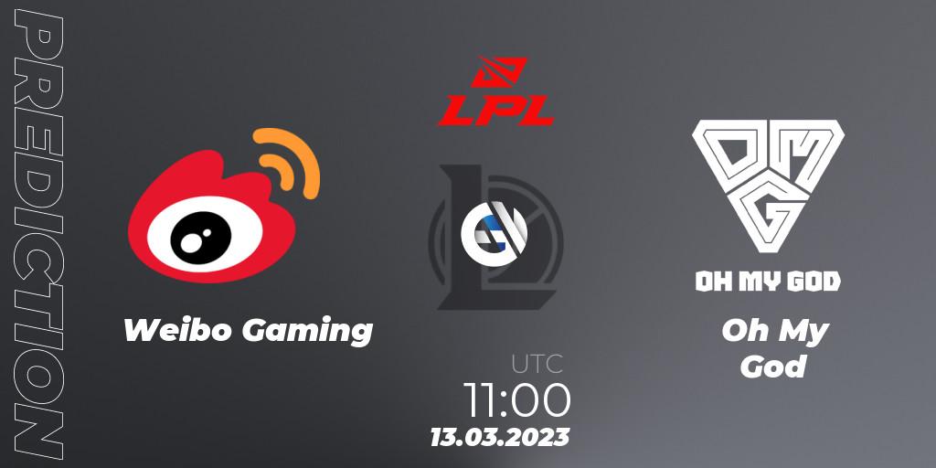 Pronóstico Weibo Gaming - Oh My God. 13.03.2023 at 09:00, LoL, LPL Spring 2023 - Group Stage