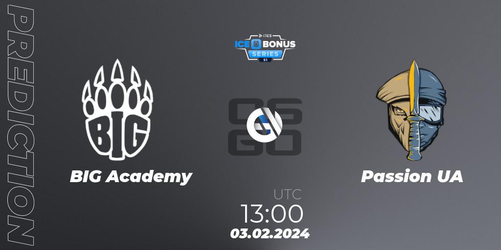 Pronóstico BIG Academy - Passion UA. 03.02.2024 at 13:00, Counter-Strike (CS2), IceBonus Series #1