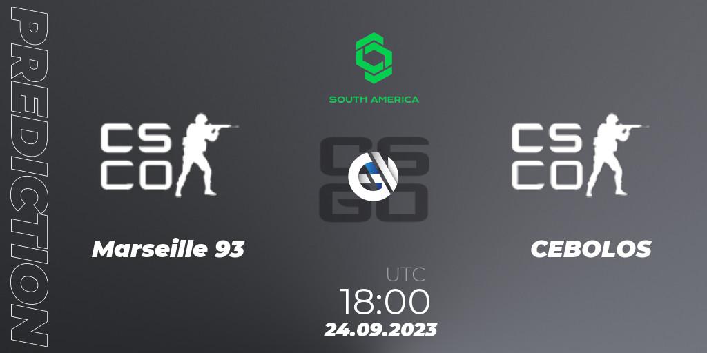Pronóstico Marseille 93 - CEBOLOS. 24.09.2023 at 18:00, Counter-Strike (CS2), CCT South America Series #12: Open Qualifier