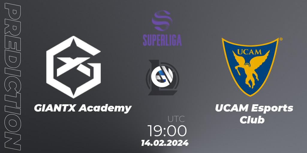 Pronóstico GIANTX Academy - UCAM Esports Club. 14.02.2024 at 19:00, LoL, Superliga Spring 2024 - Group Stage