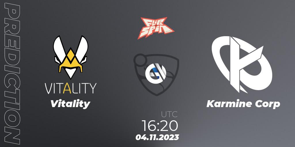 Pronóstico Vitality - Karmine Corp. 04.11.2023 at 16:25, Rocket League, Flip & Spin - Finals