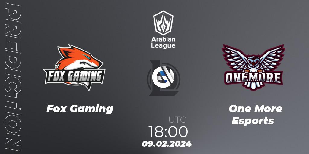 Pronóstico Fox Gaming - One More Esports. 09.02.2024 at 18:00, LoL, Arabian League Spring 2024