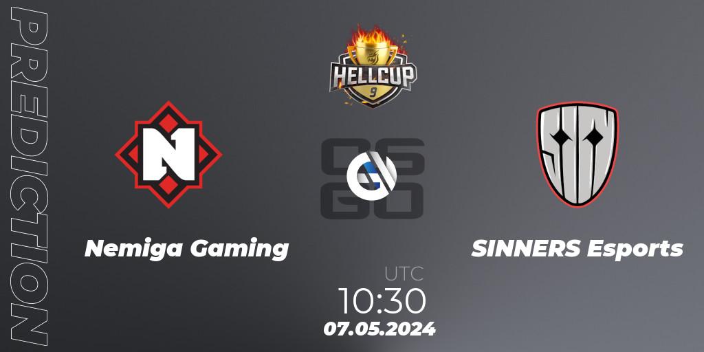 Pronóstico Nemiga Gaming - SINNERS Esports. 07.05.2024 at 10:45, Counter-Strike (CS2), HellCup #9