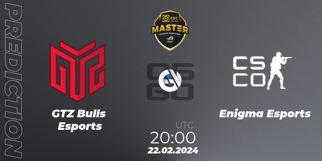 Pronóstico GTZ Bulls Esports - Enigma Esports. 22.02.24, CS2 (CS:GO), Master League Portugal Season 13: Closed Qualifier