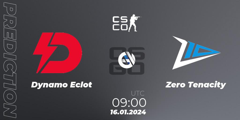 Pronóstico Dynamo Eclot - Zero Tenacity. 16.01.2024 at 10:00, Counter-Strike (CS2), European Pro League Season 14: Division 2