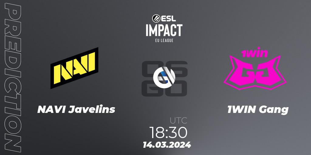 Pronóstico NAVI Javelins - 1WIN Gang. 14.03.24, CS2 (CS:GO), ESL Impact League Season 5: Europe