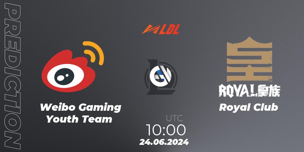 Pronóstico Weibo Gaming Youth Team - Royal Club. 24.06.2024 at 10:00, LoL, LDL 2024 - Stage 3