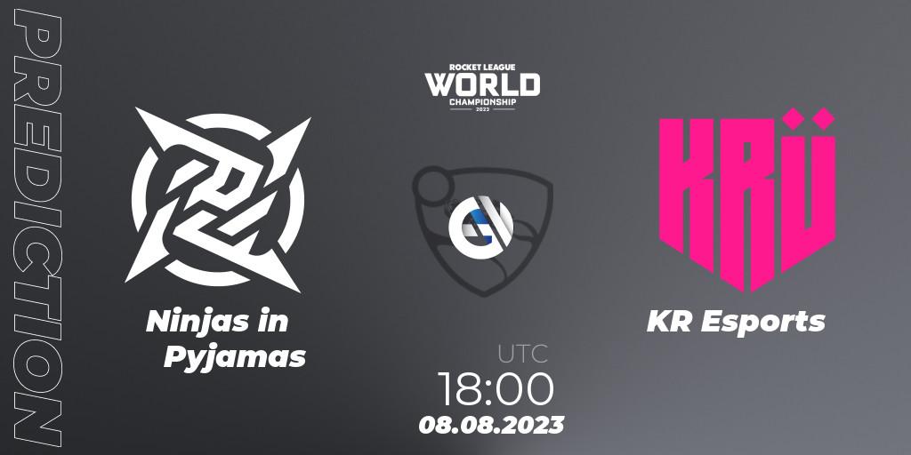 Pronóstico Ninjas in Pyjamas - KRÜ Esports. 08.08.2023 at 15:00, Rocket League, Rocket League Championship Series 2022-23 - World Championship Group Stage