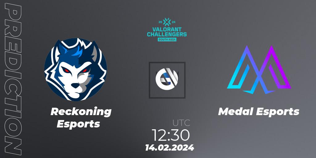 Pronóstico Reckoning Esports - Medal Esports. 14.02.24, VALORANT, VALORANT Challengers 2024: South Asia Split 1 - Cup 1