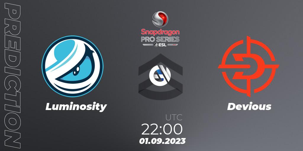 Pronóstico Luminosity - Devious. 03.09.2023 at 18:30, Call of Duty, Snapdragon Pro Series Season 3 North America