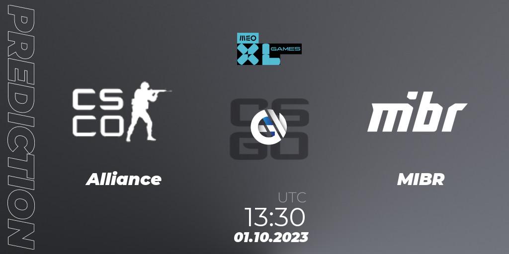 Pronóstico Alliance - MIBR. 01.10.2023 at 13:30, Counter-Strike (CS2), XL Games 2023