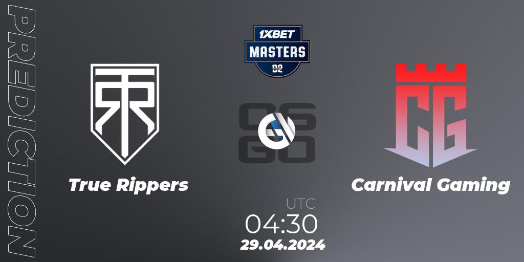 Pronóstico True Rippers - Carnival Gaming. 29.04.2024 at 07:45, Counter-Strike (CS2), Dust2.in Masters #9