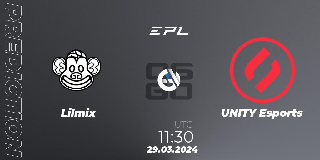 Pronóstico Lilmix - UNITY Esports. 29.03.24, CS2 (CS:GO), European Pro League Season 16: Division 2