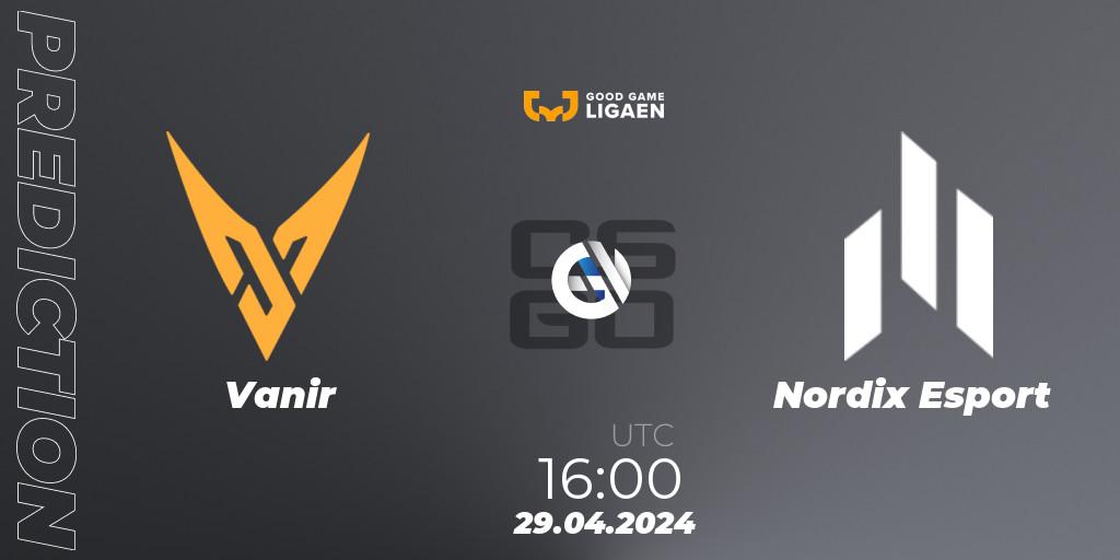 Pronóstico Vanir - Nordix Esport. 29.04.2024 at 16:00, Counter-Strike (CS2), Good Game-ligaen Spring 2024