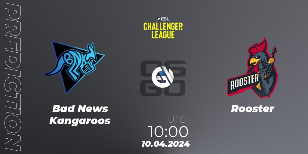 Pronóstico Bad News Kangaroos - Rooster. 10.04.24, CS2 (CS:GO), ESL Challenger League Season 47: Oceania