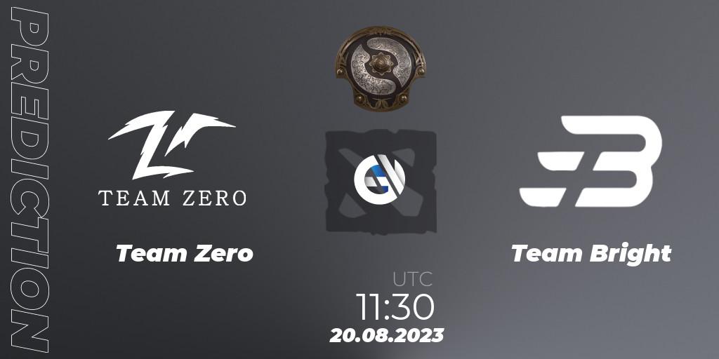 Pronóstico Team Zero - Team Bright. 20.08.2023 at 11:50, Dota 2, The International 2023 - China Qualifier
