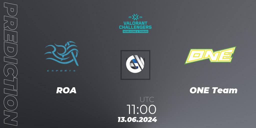 Pronóstico ROA - ONE Team. 13.06.2024 at 11:00, VALORANT, VALORANT Challengers Hong Kong and Taiwan 2024: Split 2