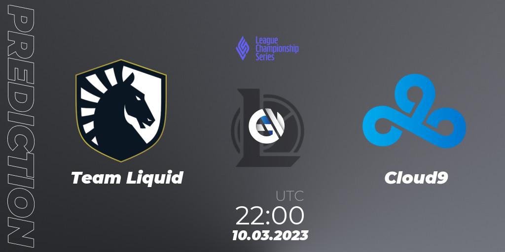 Pronóstico Team Liquid - Cloud9. 10.03.23, LoL, LCS Spring 2023 - Group Stage