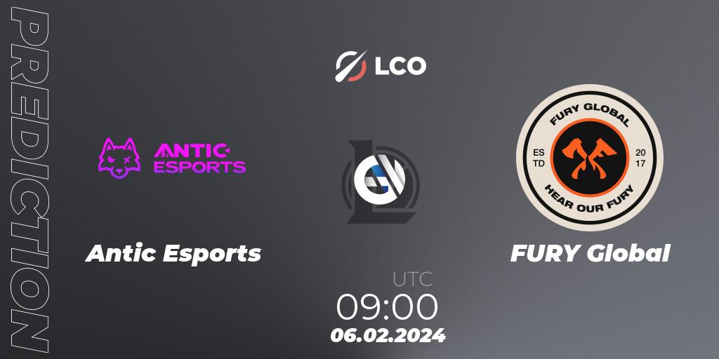 Pronóstico Antic Esports - FURY Global. 06.02.2024 at 09:00, LoL, LCO Split 1 2024 - Group Stage