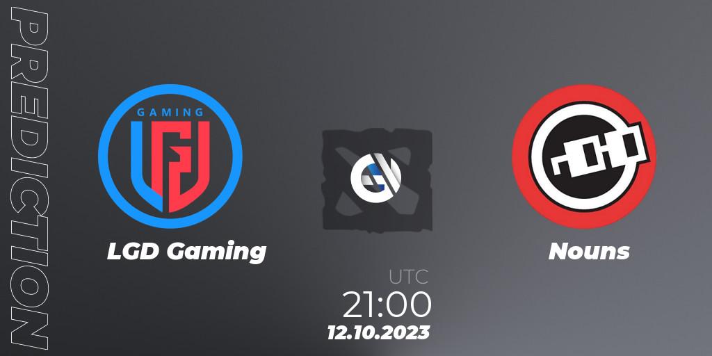 Pronóstico LGD Gaming - Nouns. 12.10.23, Dota 2, The International 2023 - Group Stage