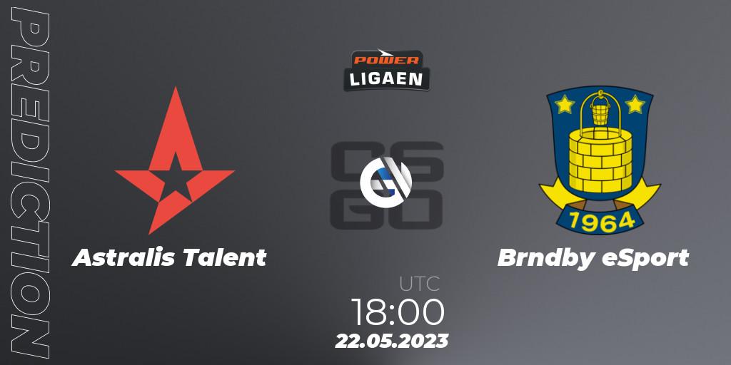Pronóstico Astralis Talent - Brøndby eSport. 22.05.2023 at 18:00, Counter-Strike (CS2), Dust2.dk Ligaen Season 23