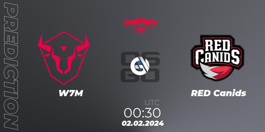 Pronóstico W7M - RED Canids. 02.02.2024 at 00:50, Counter-Strike (CS2), ACE South American Masters Spring 2024 - A BLAST Premier Qualifier