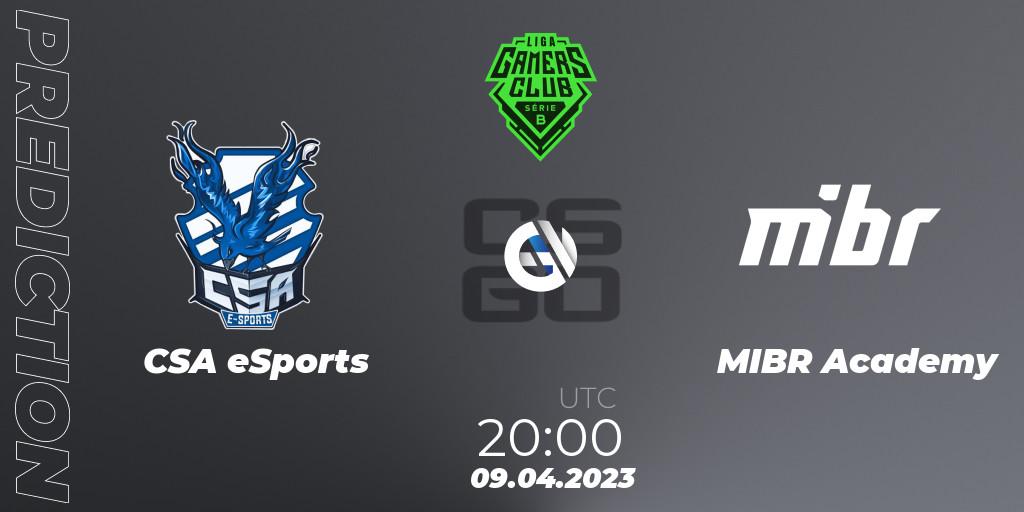 Pronóstico CSA eSports - MIBR Academy. 09.04.2023 at 20:00, Counter-Strike (CS2), Gamers Club Liga Série B: March 2023