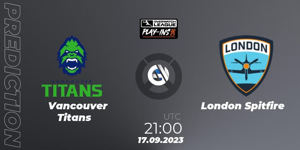 Pronóstico Vancouver Titans - London Spitfire. 17.09.23, Overwatch, Overwatch League 2023 - Play-Ins