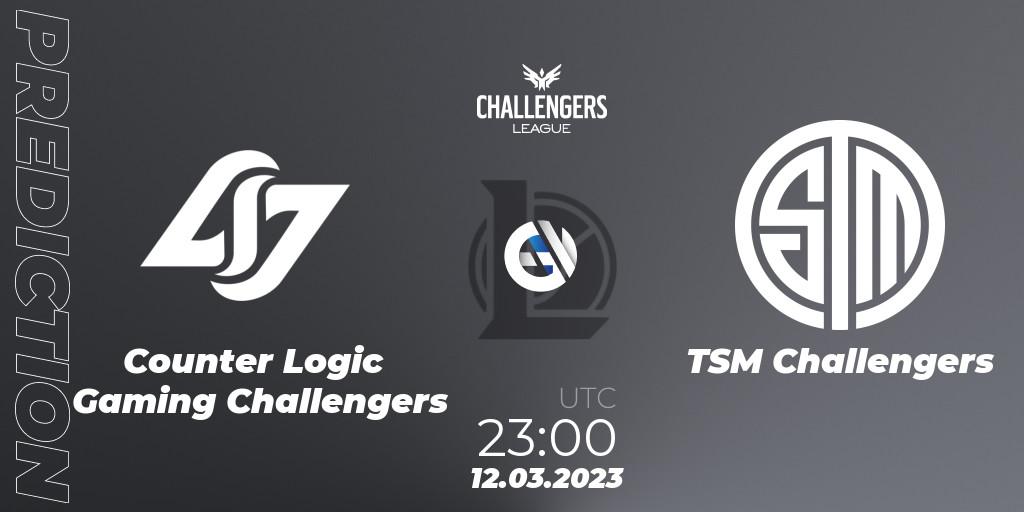 Pronóstico Counter Logic Gaming Challengers - TSM Challengers. 12.03.23, LoL, NACL 2023 Spring - Playoffs