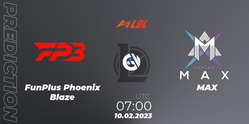 Pronóstico FunPlus Phoenix Blaze - MAX. 10.02.23, LoL, LDL 2023 - Swiss Stage