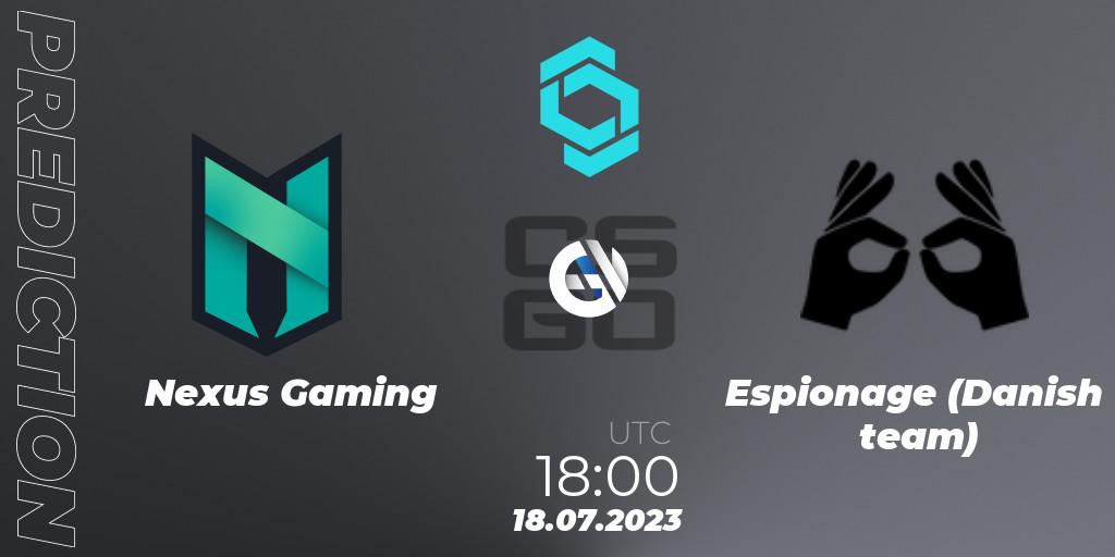 Pronóstico Nexus Gaming - Espionage. 18.07.23, CS2 (CS:GO), CCT North Europe Series #6