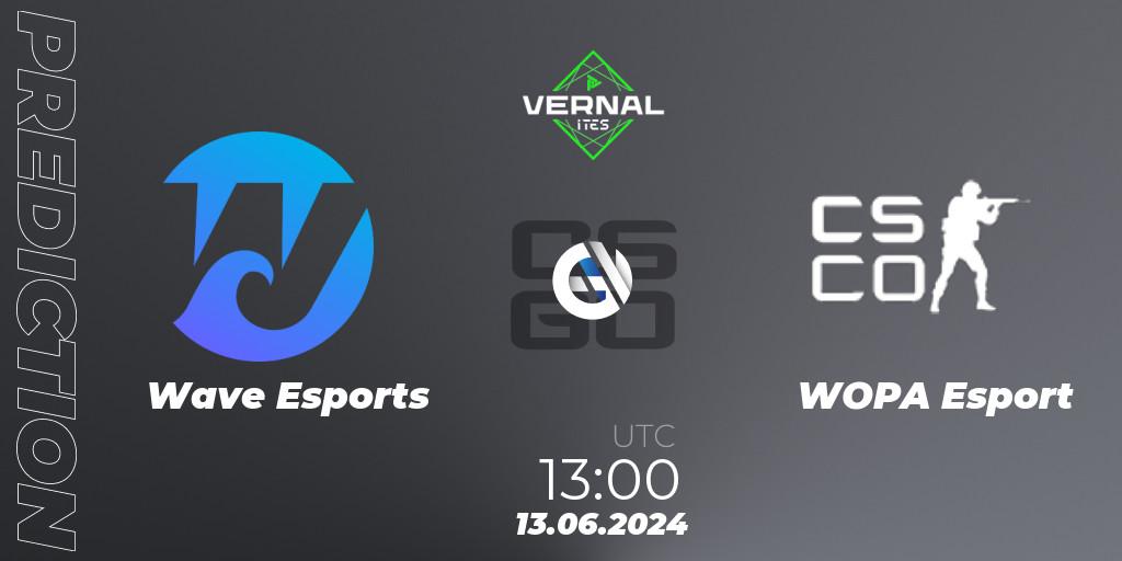 Pronóstico Wave Esports - WOPA Esport. 14.06.2024 at 13:00, Counter-Strike (CS2), ITES Vernal