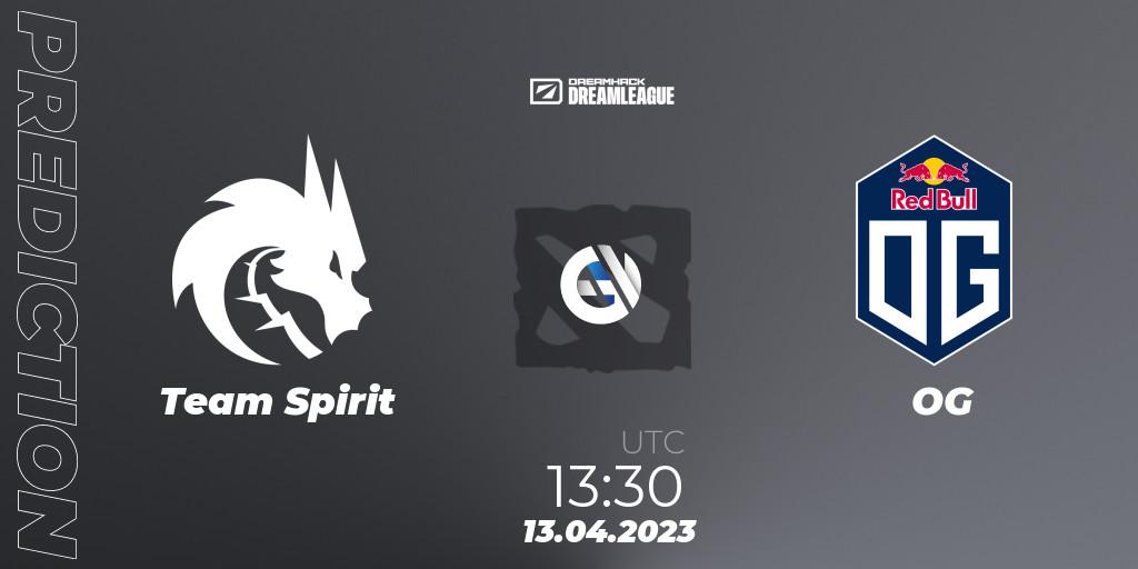 Pronóstico Team Spirit - OG. 13.04.2023 at 13:43, Dota 2, DreamLeague Season 19 - Group Stage 1