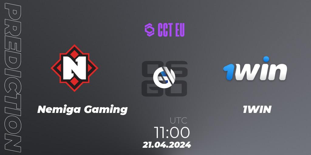 Pronóstico Nemiga Gaming - 1WIN. 21.04.24, CS2 (CS:GO), CCT Season 2 Europe Series 1