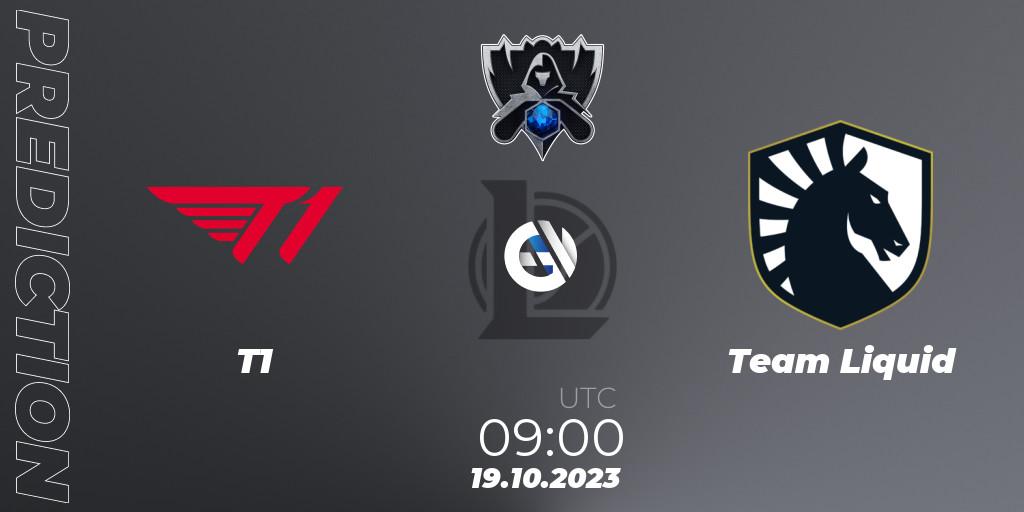 Pronóstico T1 - Team Liquid. 19.10.23, LoL, Worlds 2023 LoL - Group Stage