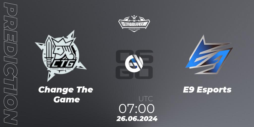 Pronóstico Change The Game - E9 Esports. 26.06.2024 at 07:00, Counter-Strike (CS2), Asian Super League Season 4: Preliminary Stage