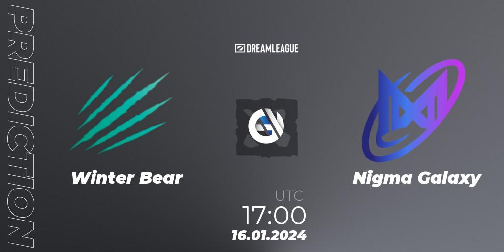 Pronóstico Winter Bear - Nigma Galaxy. 16.01.24, Dota 2, DreamLeague Season 22: MENA Closed Qualifier