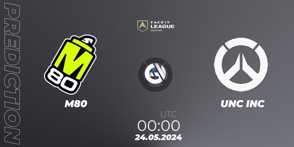 Pronóstico M80 - UNC INC. 24.05.2024 at 00:00, Overwatch, FACEIT League Season 1 - NA Master Road to EWC