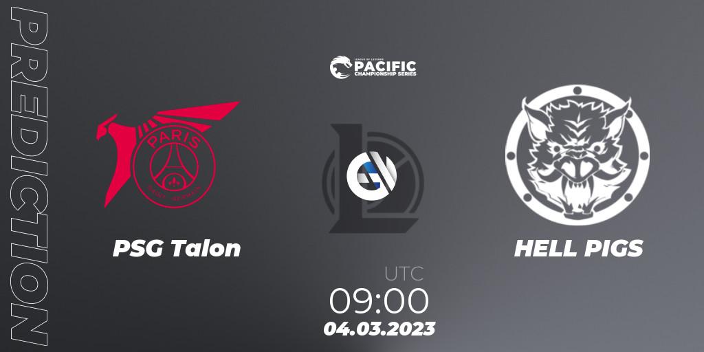 Pronóstico PSG Talon - HELL PIGS. 04.03.2023 at 09:00, LoL, PCS Spring 2023 - Group Stage