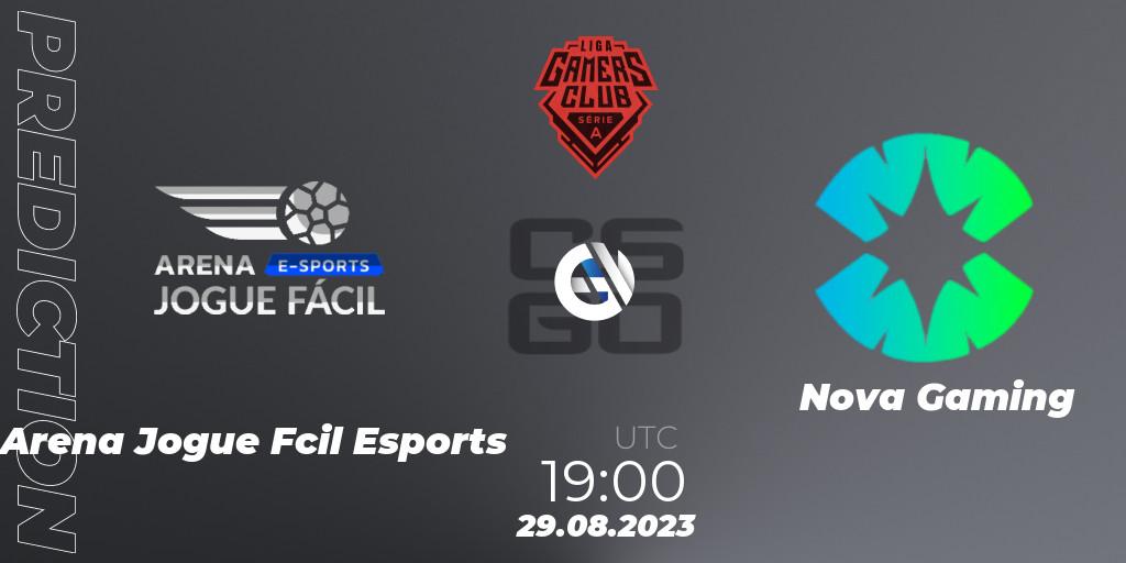 Pronóstico Arena Jogue Fácil Esports - Nova Gaming. 29.08.2023 at 19:00, Counter-Strike (CS2), Gamers Club Liga Série A: August 2023