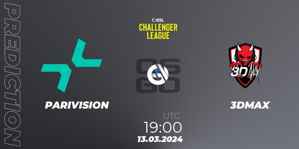 Pronóstico PARIVISION - 3DMAX. 13.03.24, CS2 (CS:GO), ESL Challenger League Season 47: Europe