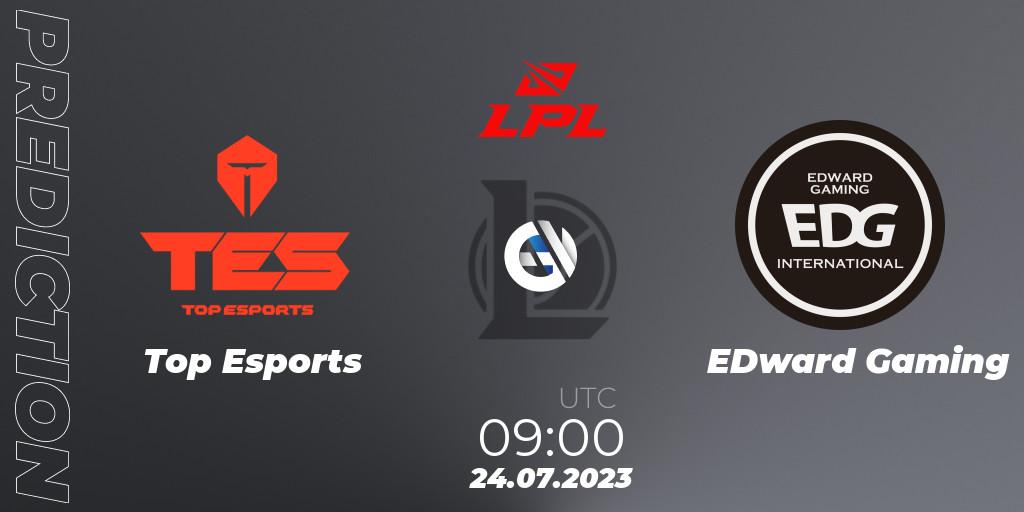 Pronóstico Top Esports - EDward Gaming. 24.07.2023 at 09:00, LoL, LPL Summer 2023 - Playoffs