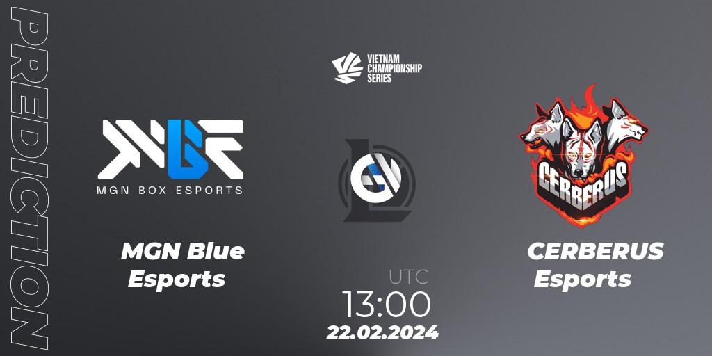 Pronóstico MGN Blue Esports - CERBERUS Esports. 22.02.2024 at 13:00, LoL, VCS Dawn 2024 - Group Stage