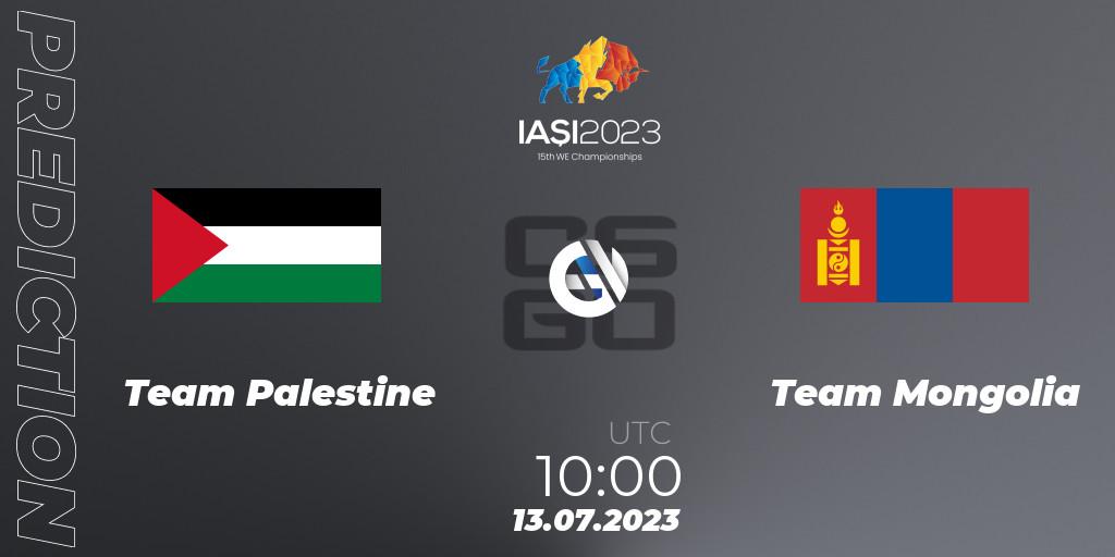 Pronóstico Team Palestine - Team Mongolia. 13.07.2023 at 10:00, Counter-Strike (CS2), IESF Asian Championship 2023