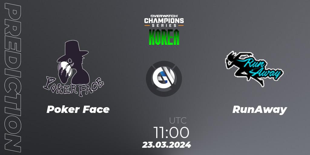 Pronóstico Poker Face - RunAway. 23.03.24, Overwatch, Overwatch Champions Series 2024 - Stage 1 Korea
