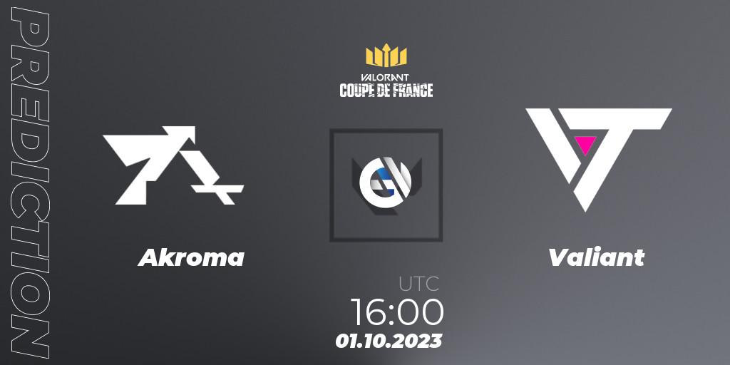 Pronóstico Akroma - Valiant. 01.10.2023 at 16:00, VALORANT, VCL France: Revolution - Coupe De France 2023