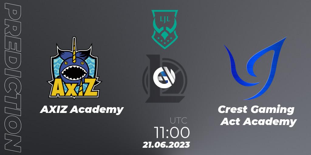 Pronóstico AXIZ Academy - Crest Gaming Act Academy. 21.06.2023 at 11:00, LoL, LJL Academy 2023 - Group Stage