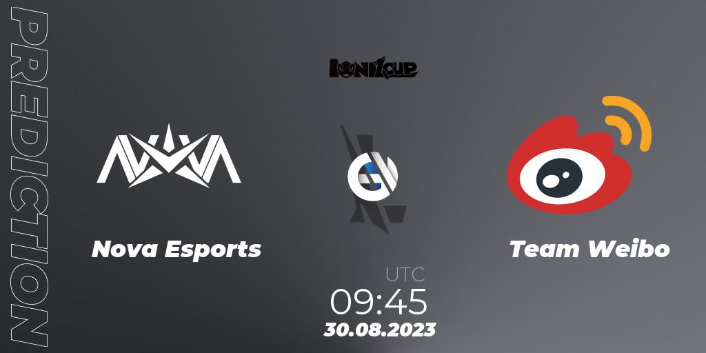 Pronóstico Nova Esports - Team Weibo. 30.08.2023 at 09:45, Wild Rift, Ionia Cup 2023 - WRL CN Qualifiers